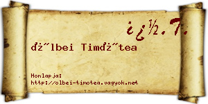 Ölbei Timótea névjegykártya